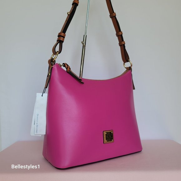 DOONEY & BOURKE Wexford Smooth Leather Hobo Shoulder Bag-Magenta color 🎈$169. - Picture 3 of 16